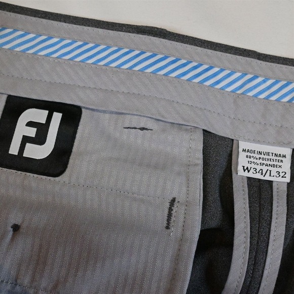 FootJoy 34 x 32 Gray Tech Wicking Golf Straight Dress Pants - Picture 2 of 3